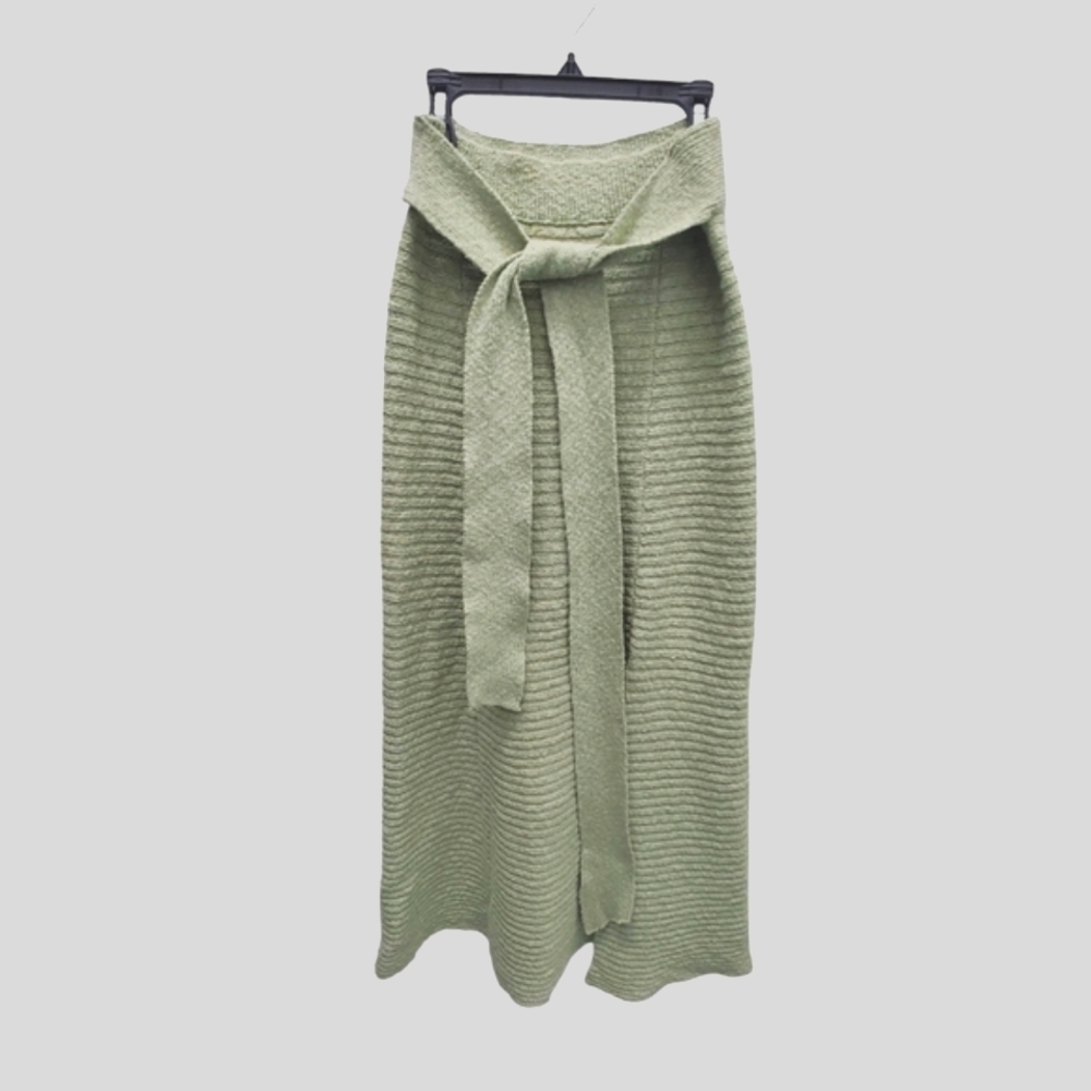 Free People Knit Maxi Skirt "Claudia" Front Slit Mint Green Size S - EUC! - Picture 2 of 12